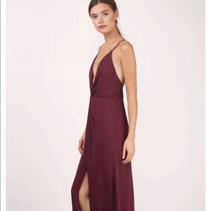 Low Cut Maroon Formal Dress